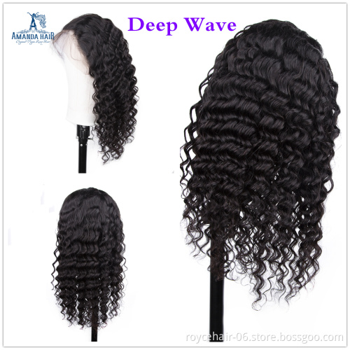 High Density Brazilian Thick Human Hair Custom  Headband With Bun Natural Color Front Lace Wig  With Freestyle Part